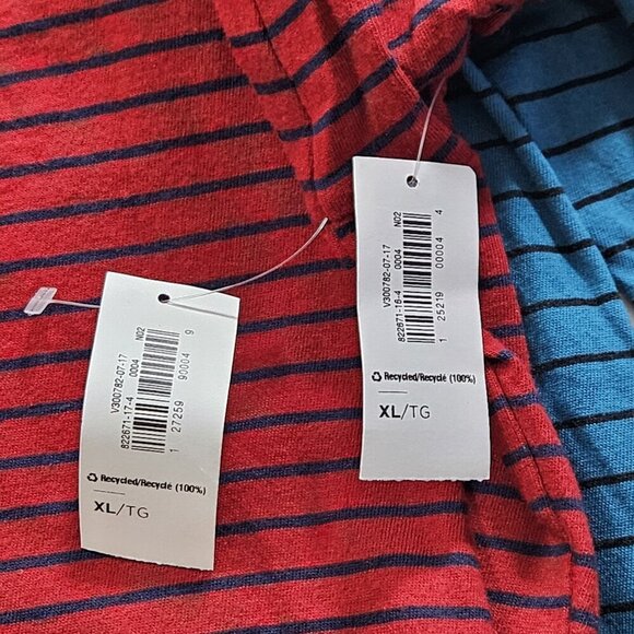 Old Navy Womens Top XL Lot of 2 Mult Stripes LS Round Neck Cottage Everywear - Picture 8 of 16